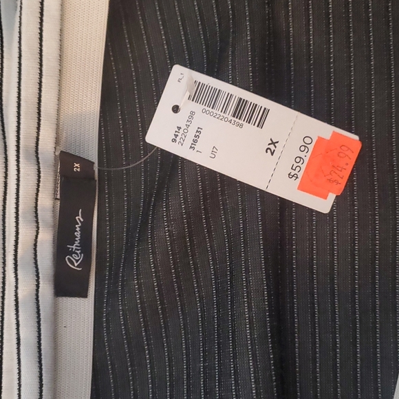 [2X] Reitmans~Black & White Nautical Striped Bodycon Dress NWT - Picture 6 of 9